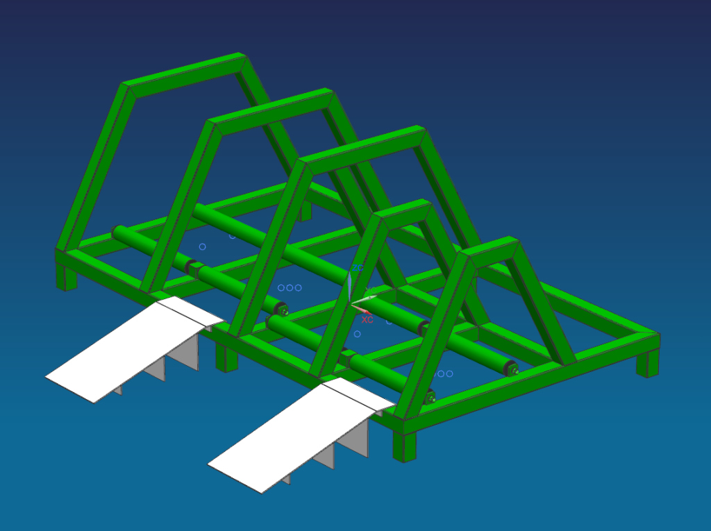 3D-CAD-Modell einer Stahlrahmenkonstruktion